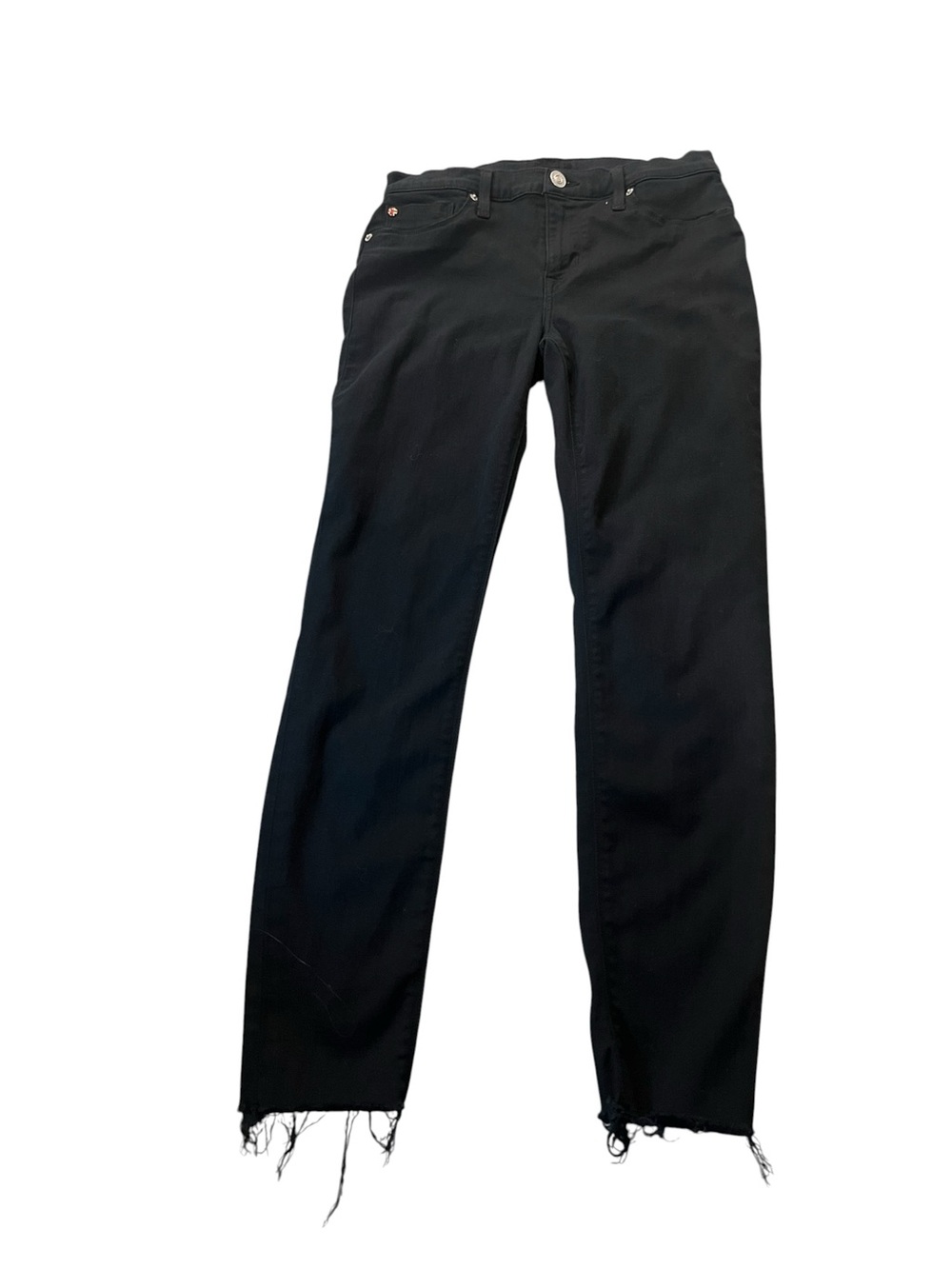 Hudson Jeans Black Straight Leg Jeans with Subtle Hardware